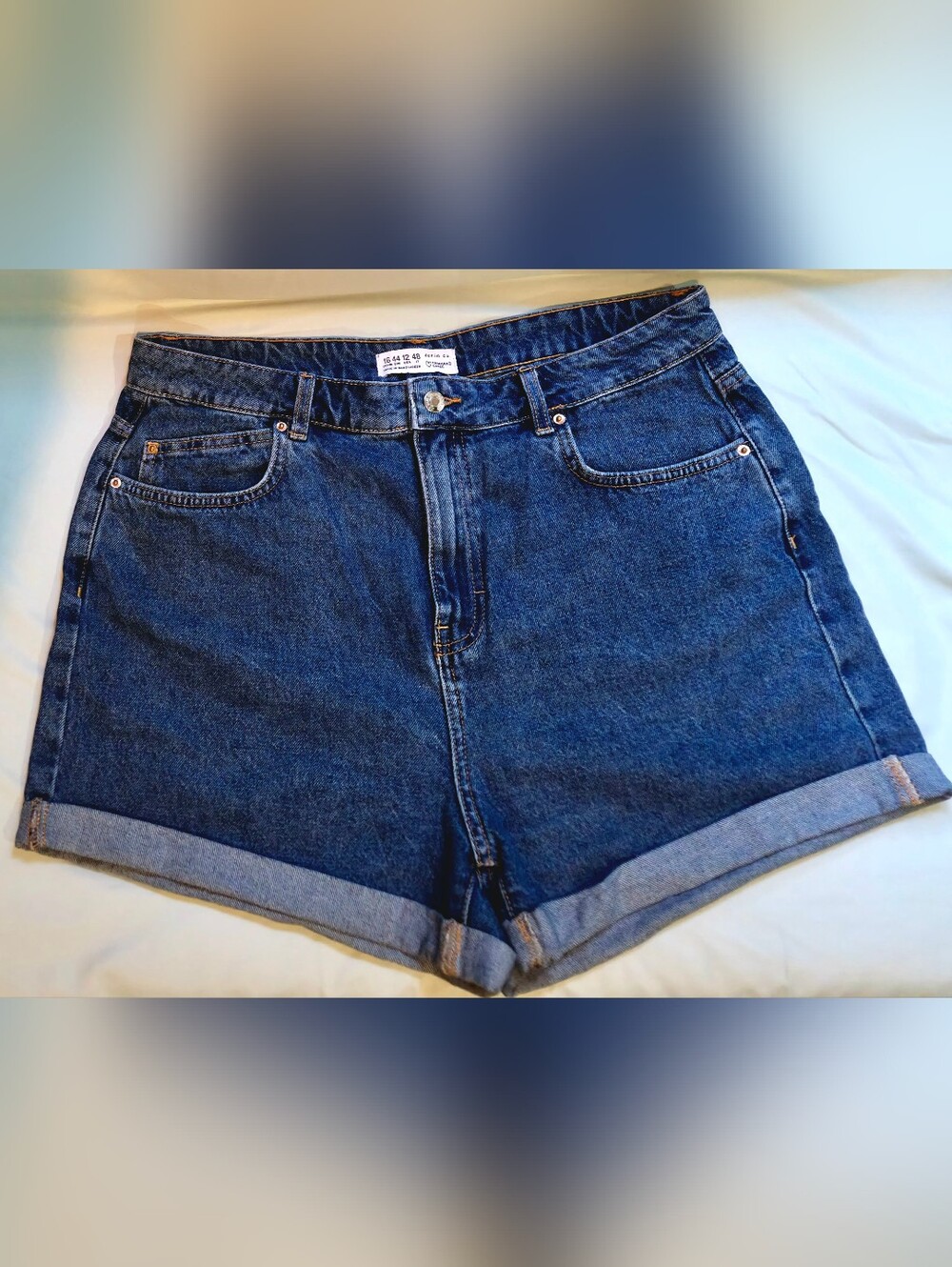 Classic High-Waisted Denim Shorts - Size 12